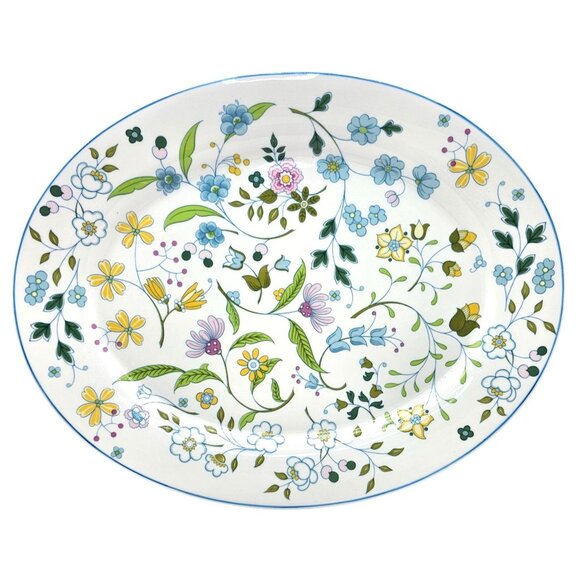 Spode Afton Floral 13" Bone China Oval Serving Platter Made In England - Picture 1 of 13